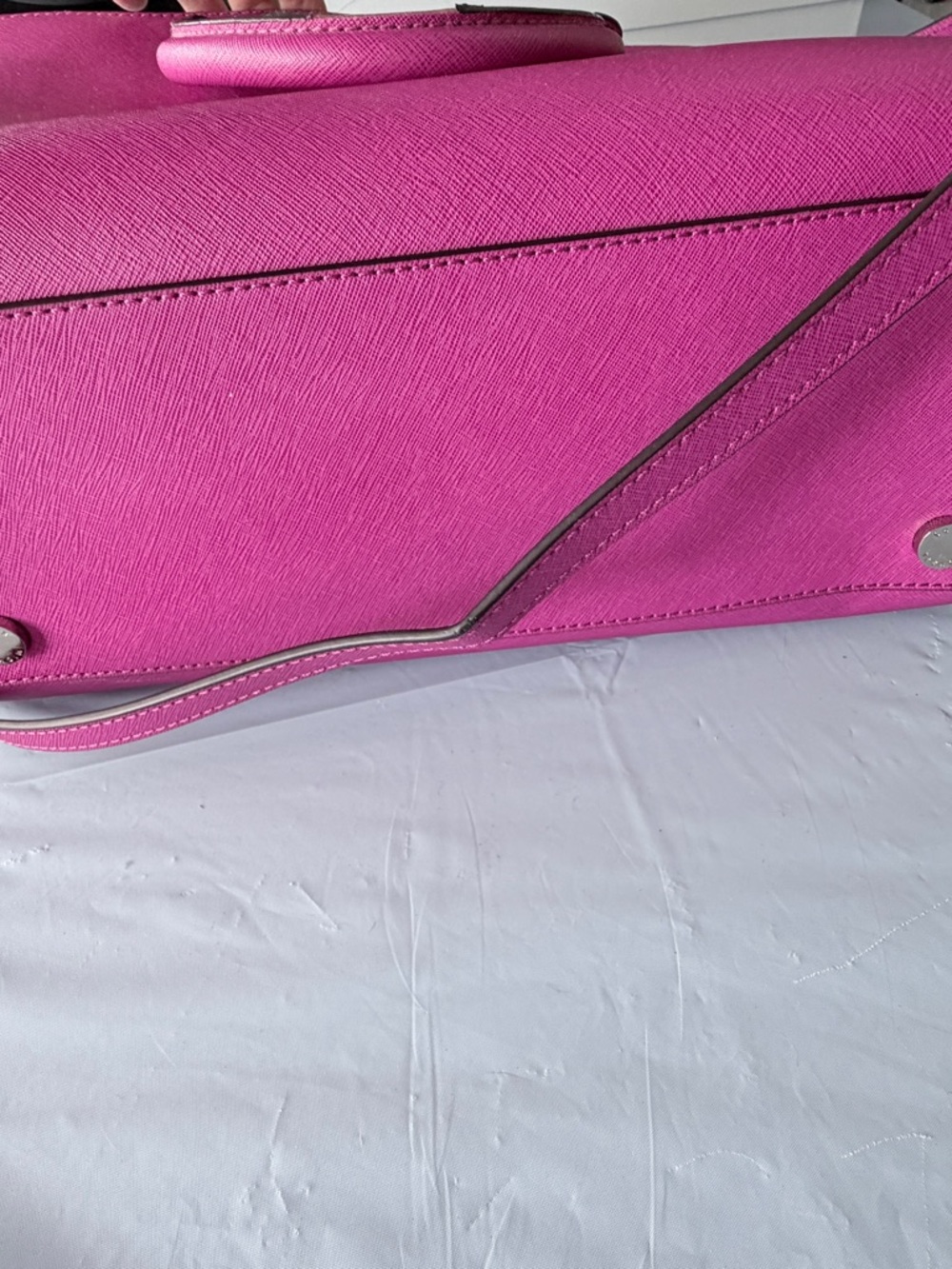 Michael Kors Hot Pink Saffiano Leather Satchel - Picture 7 of 9